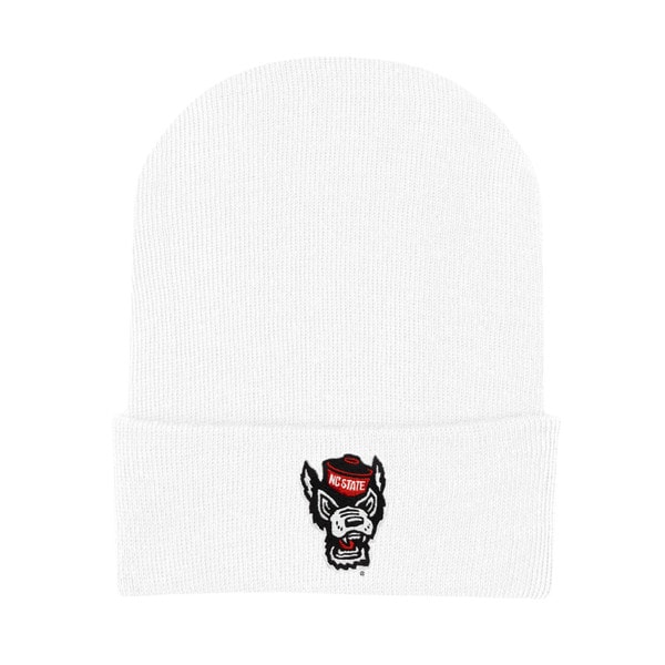 White Newborn Knit Cap - Wolfhead L